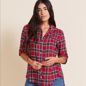 Plaid Button Down Shirt - Red and Blue